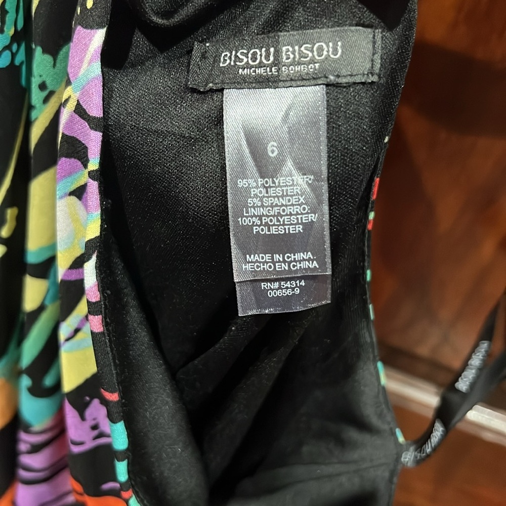 Multi Color Abstract Butterfly Print One Shoulder… - image 3